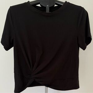 Move Theology | Black Front Tie Short Sleeve Tee | Size M